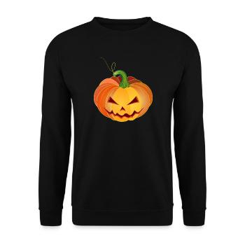 Visage orange de citrouille d’Halloween - Sweat-shirt Unisexe - noir - Devant - Alina (178cm) & Michal (187cm)