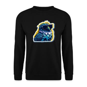 Un oiseau si cool - Sweat-shirt Unisexe - noir - Devant - Alina (178cm) & Michal (187cm)