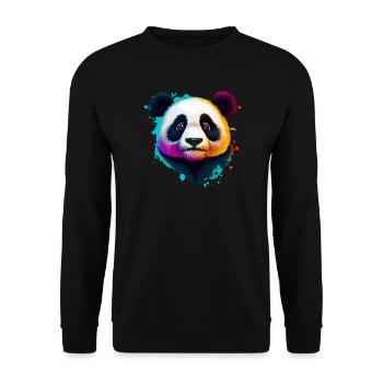 Panda - Unisex Pullover - Schwarz - Vorne - Alina (178cm) & Michal (187cm)