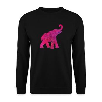 Yoga Pink Elephant Structure Meditation India Yogi - Unisex Sweatshirt - black - Front - Alina (178cm) & Michal (187cm)
