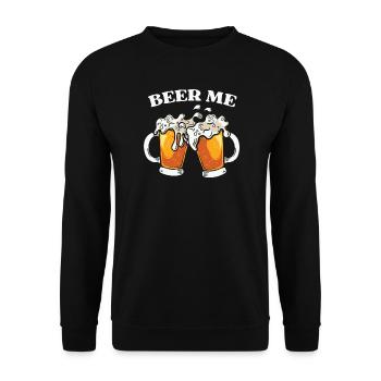 beer, drinking beer - Unisex Sweatshirt - black - Front - Alina (178cm) & Michal (187cm)