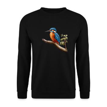 Eisvogel Und Kingfisher Design Für Vogelfreunde - Unisex Pullover - Schwarz - Vorne - Alina (178cm) & Michal (187cm)