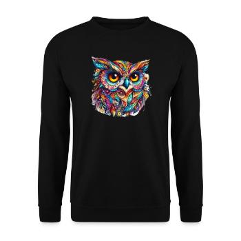 Hibou - Sweat-shirt Unisexe - noir - Devant - Alina (178cm) & Michal (187cm)