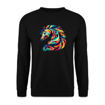 Cheval - Sweat-shirt Unisexe - noir - Devant - Alina (178cm) & Michal (187cm)