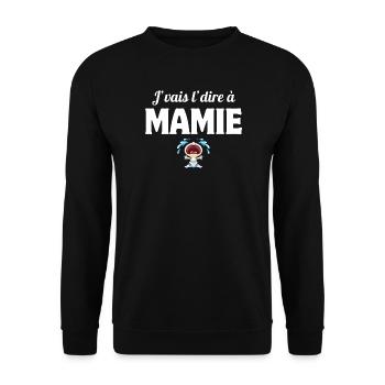 j'vais l'dire, enfant, super mamie - Sweat-shirt Unisexe - noir - Devant - Alina (178cm) & Michal (187cm)