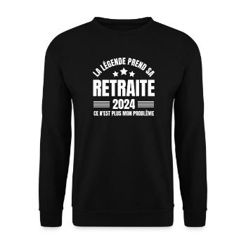 retraite, prendre sa retraite, retraité - Sweat-shirt Unisexe - noir - Devant - Alina (178cm) & Michal (187cm)