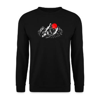 Crimson Sun Over Alpine Peaks - Unisex Sweatshirt - black - Front - Alina (178cm) & Michal (187cm)