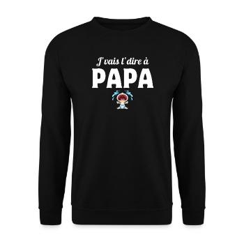 papa, j'aime mon papa, père - Sweat-shirt Unisexe - noir - Devant - Alina (178cm) & Michal (187cm)