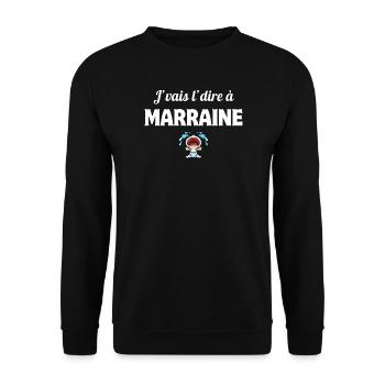 j'vais l'dire, enfant, marraine - Sweat-shirt Unisexe - noir - Devant - Alina (178cm) & Michal (187cm)