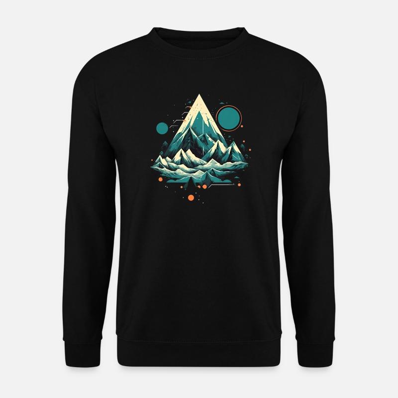 Faszinierende Berglandschaft mit Polarlichtern - Unisex Pullover - Schwarz