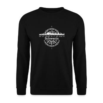 Koordinaten Schwerin - Unisex Pullover - Schwarz - Vorne - Alina (178cm) & Michal (187cm)