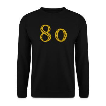 80. 80 ANS. 80e ANNIVERSAIRE. ANNIVERSAIRE 80 ANS. - Sweat-shirt Unisexe - noir - Devant - Alina (178cm) & Michal (187cm)