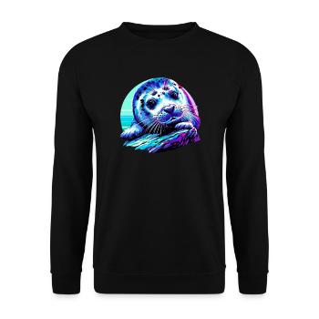 Seal - Unisex Sweatshirt - black - Front - Alina (178cm) & Michal (187cm)