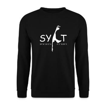 Sylt Koordinaten - Unisex Pullover - Schwarz - Vorne - Alina (178cm) & Michal (187cm)