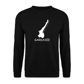 Gardasee Koordinaten - Unisex Pullover - Schwarz - Vorne - Alina (178cm) & Michal (187cm)