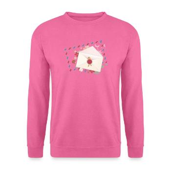 floraler Briefumschlag mit Blüten und Airmail Rand - Unisex Pullover - Pink - Vorne