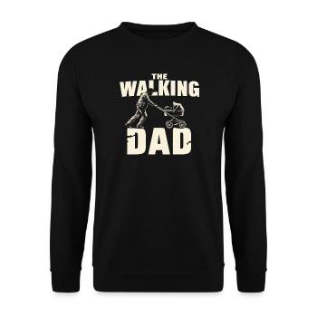 The Walking Dad - Humour Jeune Papa - Sweat-shirt Unisexe - noir - Devant - Alina (178cm) & Michal (187cm)