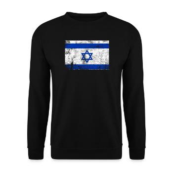 Drapeau d’Israël drapeau Grunge rétro Vintage - Sweat-shirt Unisexe - noir - Devant - Alina (178cm) & Michal (187cm)