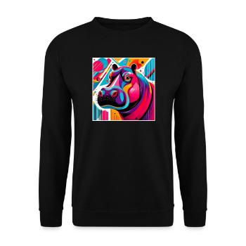Hippopotame - Sweat-shirt Unisexe - noir - Devant - Alina (178cm) & Michal (187cm)