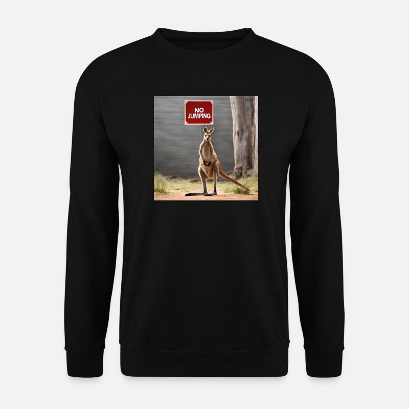 NoJumping - Kangaroo MEME - Unisex Pullover - Schwarz