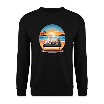 Cats on the sofa - Unisex Sweatshirt - black - Front - Alina (178cm) & Michal (187cm)