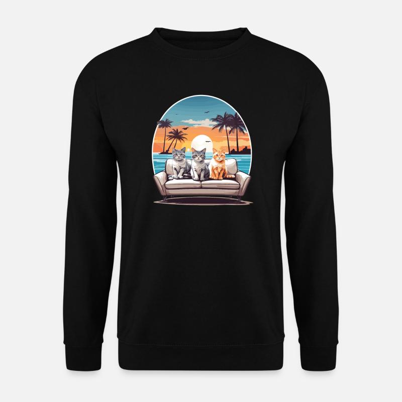 Katzen am Meer - Unisex Pullover - Schwarz