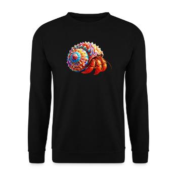 Einsiedlerkrebs - Unisex Pullover - Schwarz - Vorne - Alina (178cm) & Michal (187cm)