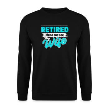 Énoncé de carrière Emploi senior Retraite Congés - Sweat-shirt Unisexe - noir - Devant - Alina (178cm) & Michal (187cm)
