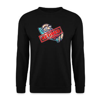 Senior Ruhestand Spruch Pensionär Lebensabend - Unisex Pullover - Schwarz - Vorne - Alina (178cm) & Michal (187cm)