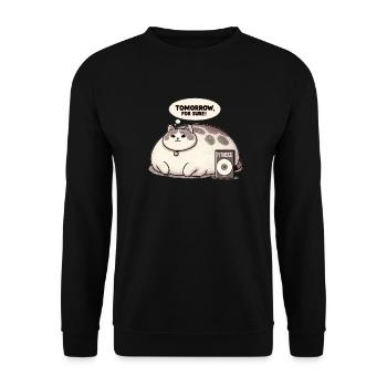Fitness grouch cat - Unisex Sweatshirt - black - Front - Alina (178cm) & Michal (187cm)