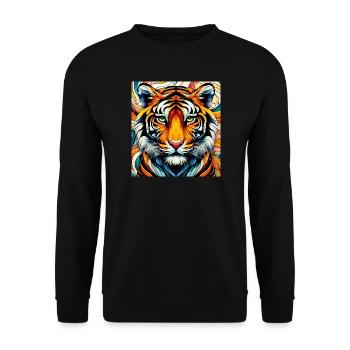 Tiger - Unisex Sweatshirt - black - Front - Alina (178cm) & Michal (187cm)