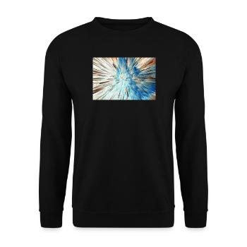 Radiale Blaue Explosion - Unisex Pullover - Schwarz - Vorne - Alina (178cm) & Michal (187cm)
