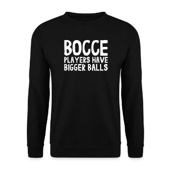 Bocce Players Have Bigger Balls mit Jack Bocci - Unisex Pullover - Schwarz - Vorne - Alina (178cm) & Michal (187cm)