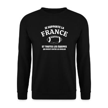 rugby, rugby humour, rugby sport - Sweat-shirt Unisexe - noir - Devant - Alina (178cm) & Michal (187cm)