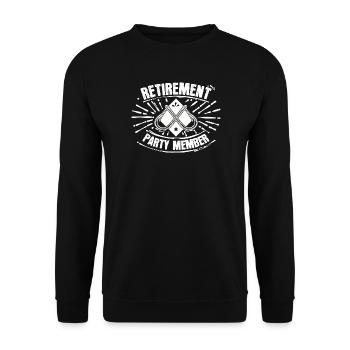 Pensionist Pensionierung Statement Ruhestand - Unisex Pullover - Schwarz - Vorne - Alina (178cm) & Michal (187cm)