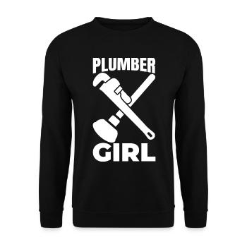 Plombier - Sweat-shirt Unisexe - noir - Devant - Alina (178cm) & Michal (187cm)
