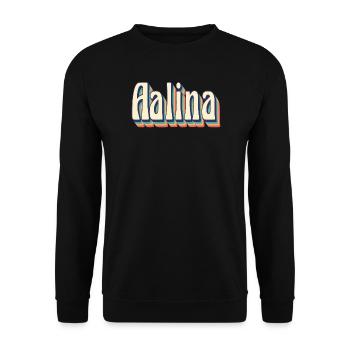 Aalina t-shirt t-shirt rétro idée cadeau vintage - Sweat-shirt Unisexe - noir - Devant - Alina (178cm) & Michal (187cm)