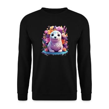 Sceau mignon - Sweat-shirt Unisexe - noir - Devant - Alina (178cm) & Michal (187cm)