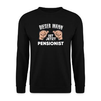 Pensionist Senior Ruhestand Statement Freizeit - Unisex Pullover - Schwarz - Vorne - Alina (178cm) & Michal (187cm)