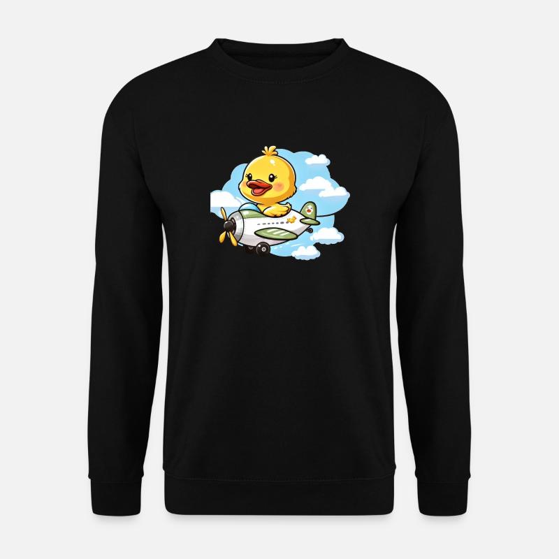 Cute Duck Aviator Design - Unisex Sweatshirt - black