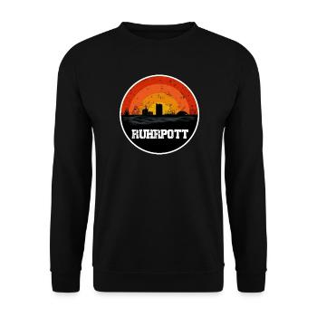 Ruhrpott Original Skyline - Unisex Pullover - Schwarz - Vorne - Alina (178cm) & Michal (187cm)