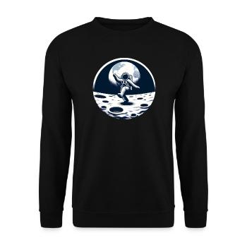 Dancing astronaut on the moon - Unisex Sweatshirt - black - Front - Alina (178cm) & Michal (187cm)