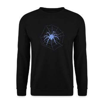 Spider in spider's web for Halloween - Unisex Sweatshirt - black - Front - Alina (178cm) & Michal (187cm)