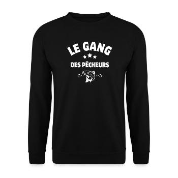 pêcheur, fan de pêche, canne à pêche - Sweat-shirt Unisexe - noir - Devant - Alina (178cm) & Michal (187cm)