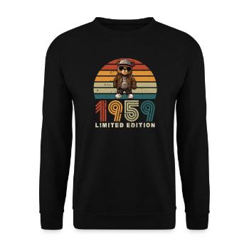 Limited Edition 1959 Birthday Vintage Retro - Unisex Sweatshirt - black - Front - Alina (178cm) & Michal (187cm)