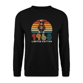 1968 Year of Construction Birthday Vintage Limited Edition - Unisex Sweatshirt - black - Front - Alina (178cm) & Michal (187cm)