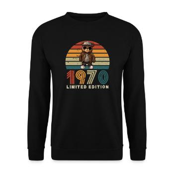 Limited Edition 1970 Baujahr Geburtstag Vintage - Unisex Pullover - Schwarz - Vorne - Alina (178cm) & Michal (187cm)