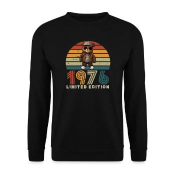 1976 Limited Edition Birthday Year Vintage - Unisex Sweatshirt - black - Front - Alina (178cm) & Michal (187cm)