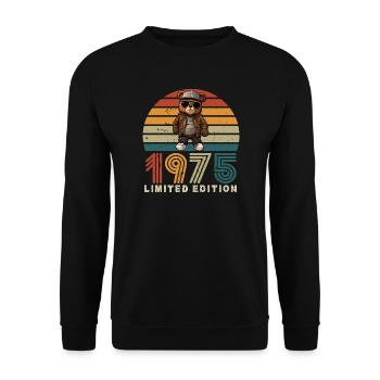 Limited Edition Birthday 1975 Year Vintage - Unisex Sweatshirt - black - Front - Alina (178cm) & Michal (187cm)