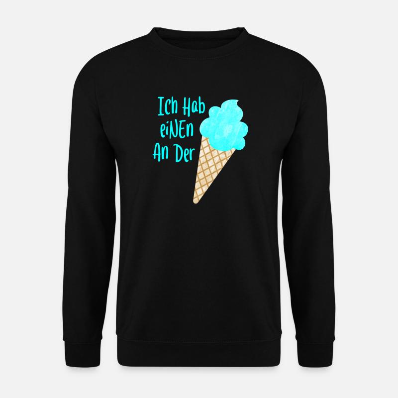 Einen an der Waffel coole Sprüche Eis Sommer Fun - Unisex Pullover - Schwarz